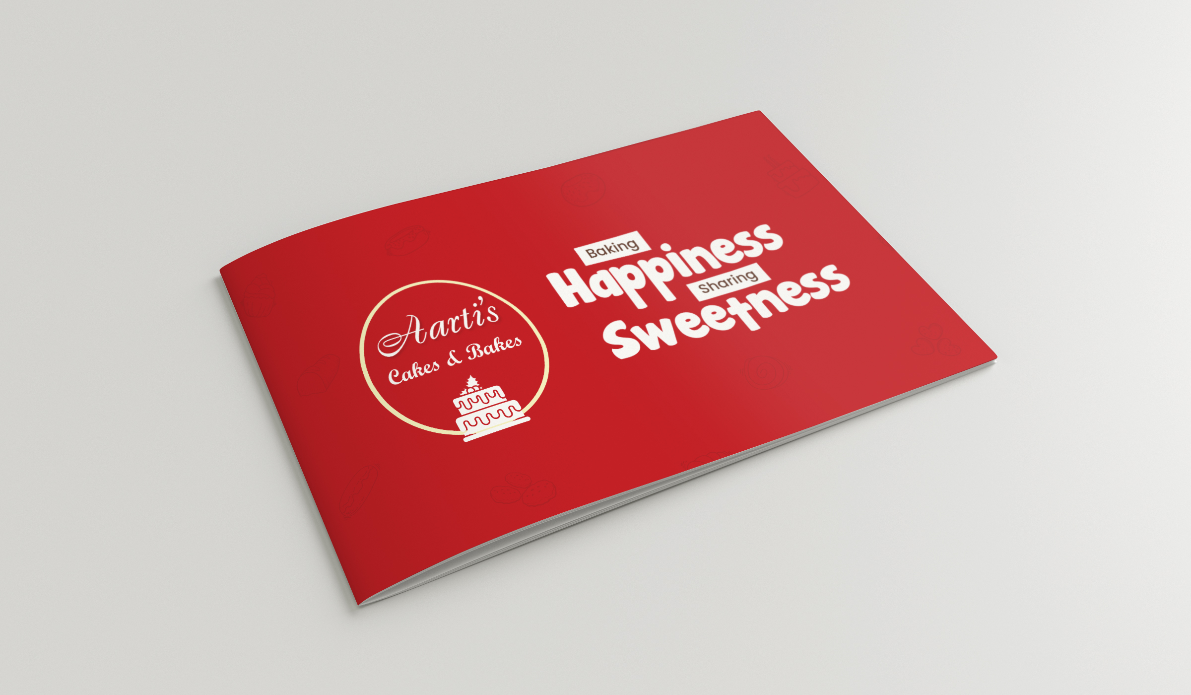 Aarti Cakes & Bakes Horizontal A5 Brochure Mockup 1