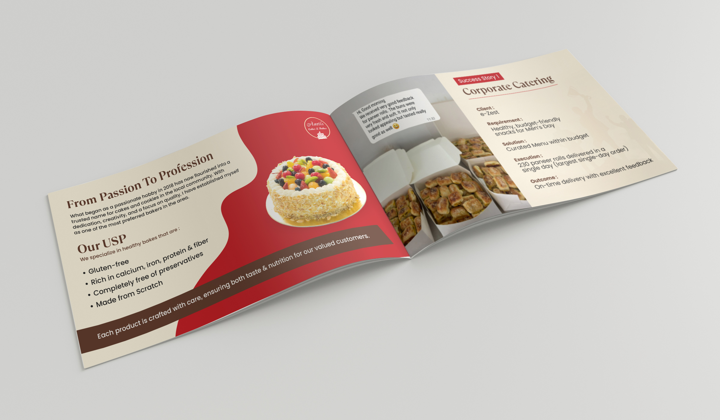 Aarti Cakes & Bakes Horizontal A5 Brochure Mockup 2