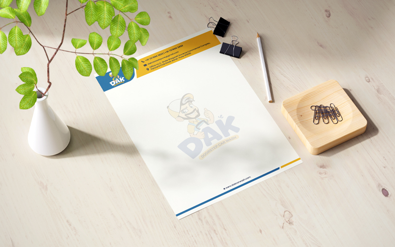 DAK Car Wash Letterhead Design