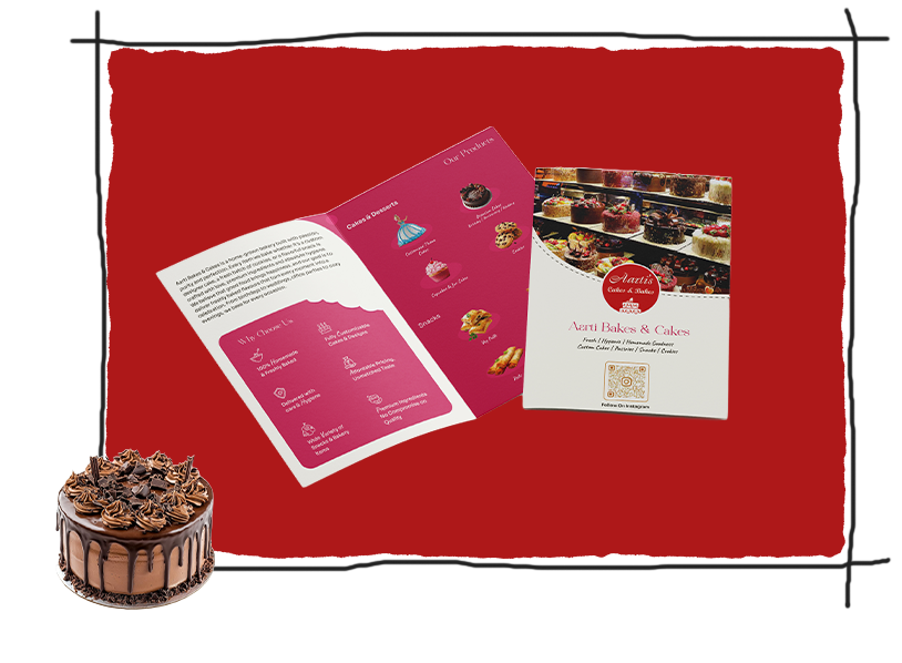 Aarti Bakes and Cakes branding